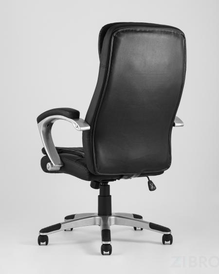 Компьютерное кресло TopChairs Control офисное черное обивка экокожа, механизм качания Top Gun