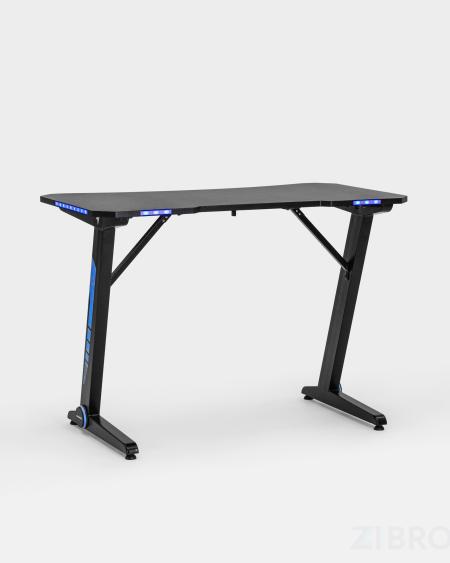 Стол геймерский компьютерный игровой для геймеров TopChairs Arena LED черный