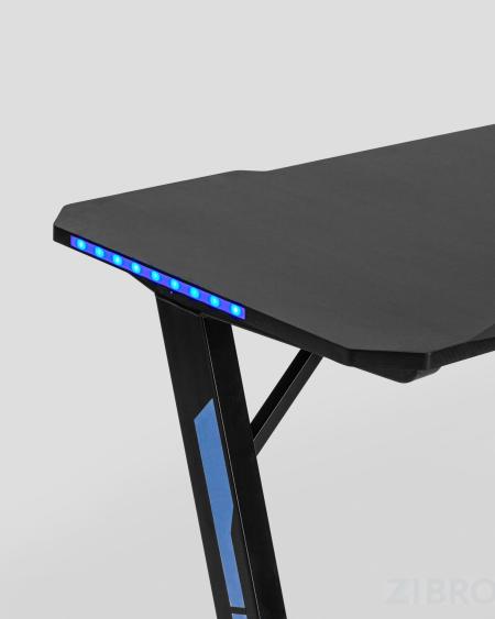 Стол геймерский компьютерный игровой для геймеров TopChairs Arena LED черный