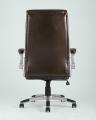 Компьютерное кресло TopChairs Force офисное коричневое в обивке из экокожи и сетки, механизм качания Top Gun