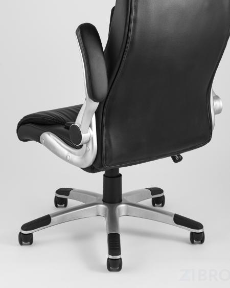 Компьютерное кресло TopChairs Force офисное черное, обивка из экокожи