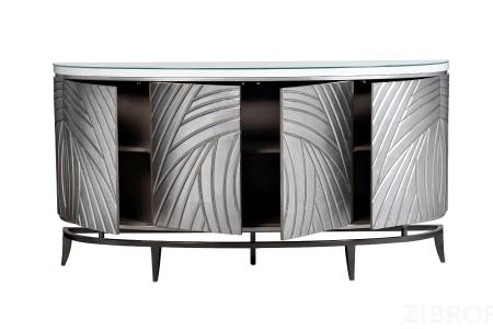 ART-2932  Комод серебристый с декором 182*41*97см
