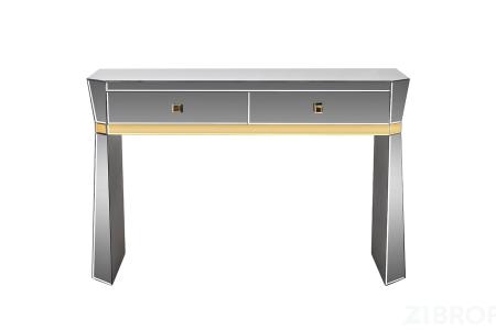 KFG125 Консоль 2 ящика с золотистой отделкой 120*42*79см