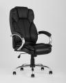 TopChairs President офисное черное в обивке из экокожи, механизм качания и регулировки Top Gun