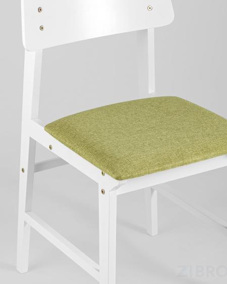 Комплект из двух стульев ODEN WHITE оливковый мягкое сиденье из ткани