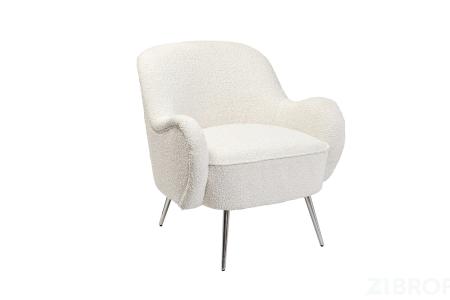 48MY-2688 CRE SL Кресло букле кремовое 72*75*76см мет.ножки