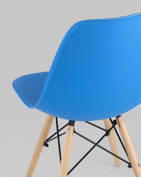 Стул Style DSW циан, литой полипропилен, стальной каркас, натуральный массив бука
