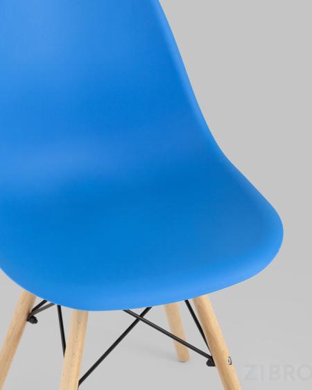 Стул Style DSW циан, литой полипропилен, стальной каркас, натуральный массив бука