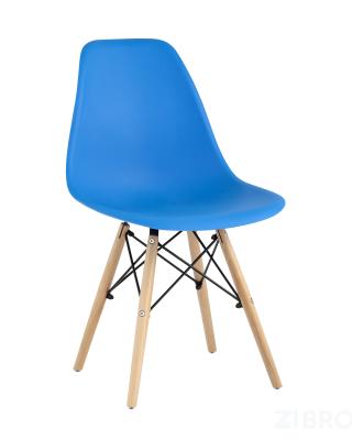 Стул Style DSW циан, литой полипропилен, стальной каркас, натуральный массив бука