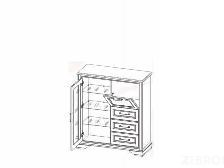 Тумба-витрина Стилиус B169-KOM1W1B3S лиственница сибирская BRW_UT-70005279