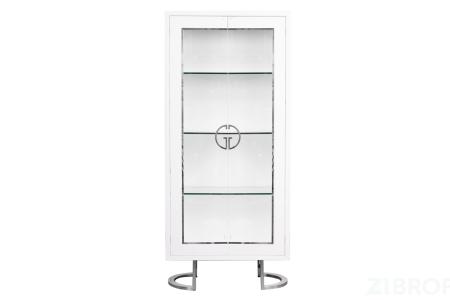 Витрина Garda Decor белая с хром GD-VI003