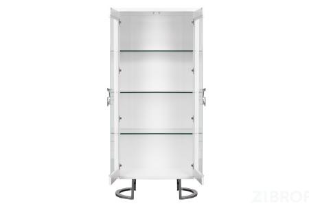 Витрина Garda Decor белая с хром GD-VI003