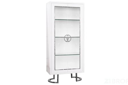 Витрина Garda Decor белая с хром GD-VI003