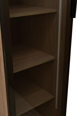 GD-10014/1-3 Шкаф Alto пенал c полками,цвет дуб Урбан Кофейный, дверцы стекло(тонир) 50*57*228.5см