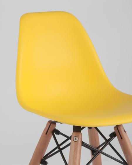 Комплект мебели детский стол Eames белый, 3 стульчика желтые