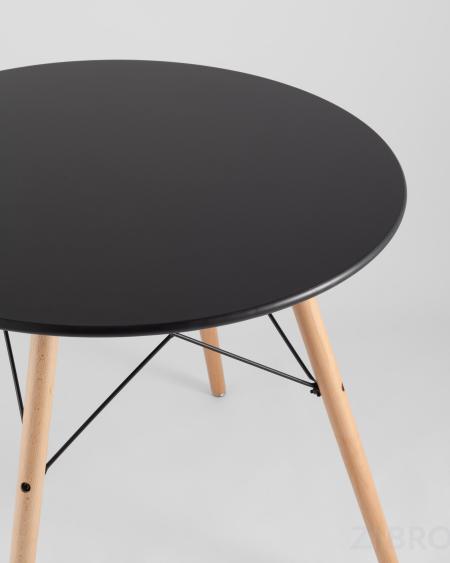 Eames D80 черный, 2 стула Eames DSW белые