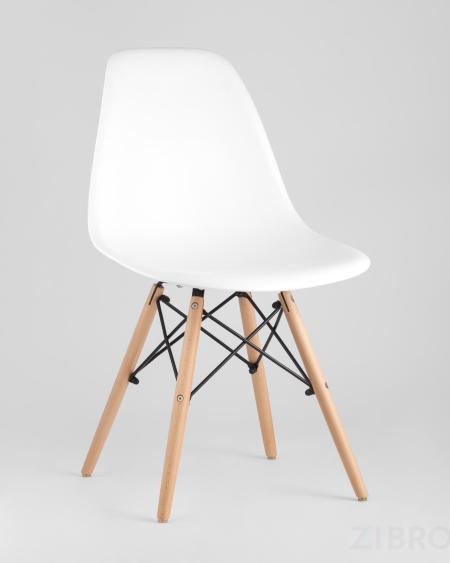 Eames D80 черный, 2 стула Eames DSW белые