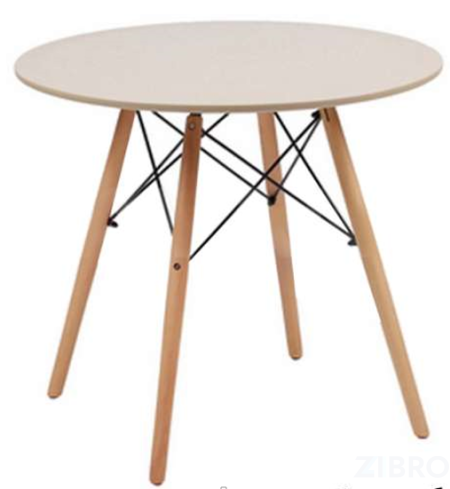 EAMES DSW D80 бежевый, столешница МДФ, ножки массив бука