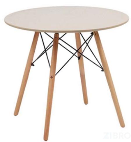 EAMES DSW D80 бежевый, столешница МДФ, ножки массив бука