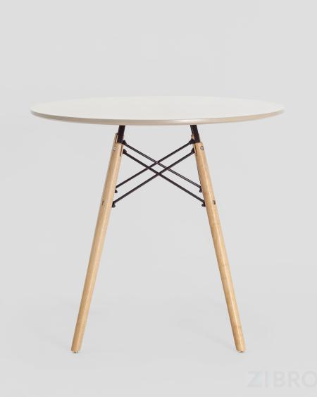 EAMES DSW D80 бежевый, столешница МДФ, ножки массив бука