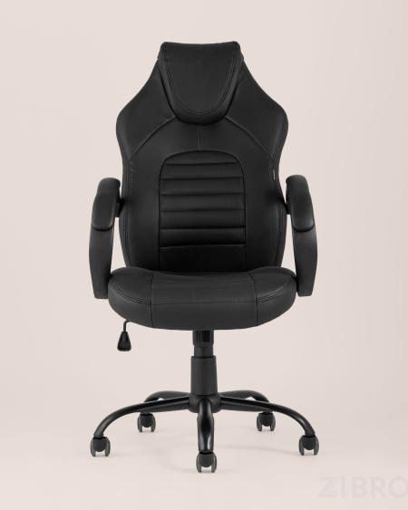 Игровое кресло компьютерное TopChairs Racer Midi черное геймерское
