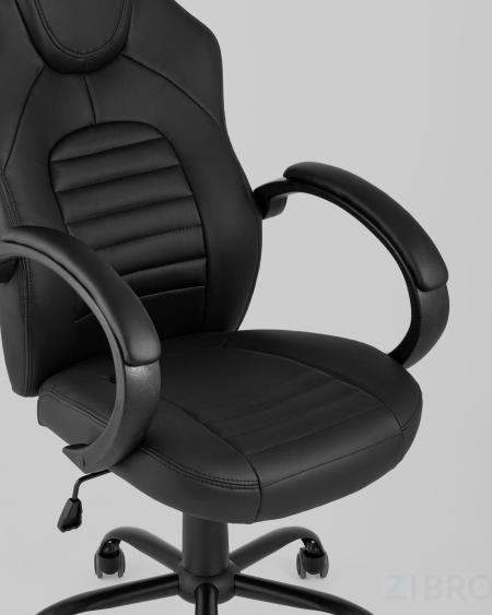 Игровое кресло компьютерное TopChairs Racer Midi черное геймерское