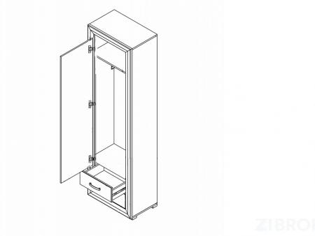 Шкаф для белья Мальта B136-SZF1D2S лиственница сибирская, орех лион BRW_70002606