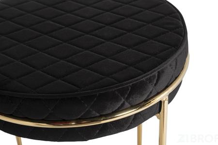 GY-BEN8178GOLD-BL Банкетка велюр черный/золото d38*45см