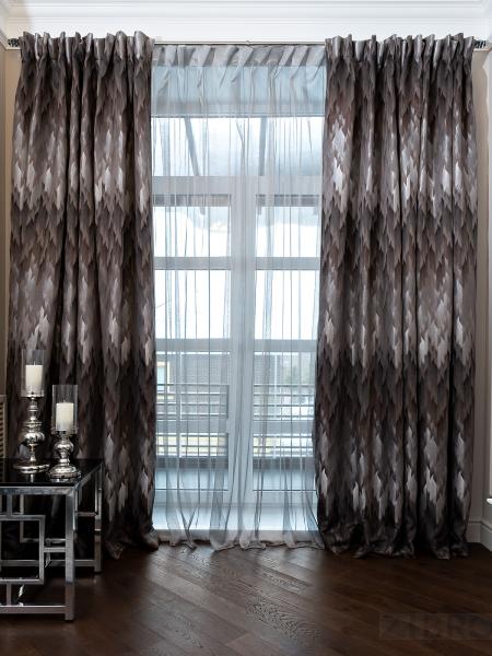121GD-ROMA-TUL SER/1 Тюль ROMA  серый  275*320см